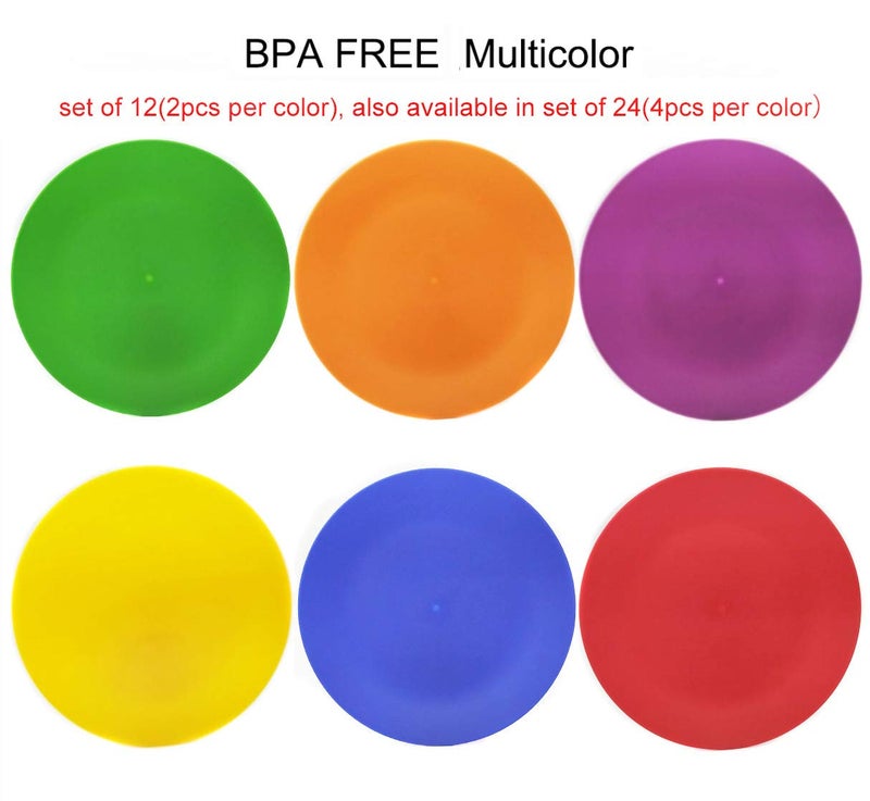 KX-WARE Plastic Plates Set of 12 - Unbreakable and Reusable 9.875 inches Dinner Plates, Multicolor | Dishwasher Safe, BPA Free - Image 3